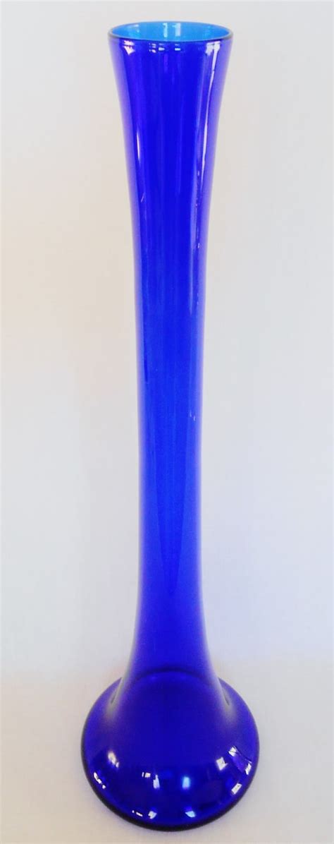 Vintage Tall Cobalt Blue Vase Cobalt Blue Decorative Vase