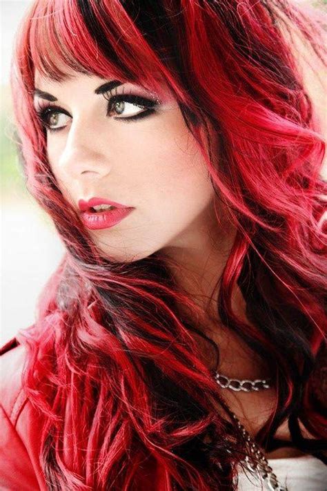 #sexy #red hair #red #black hair #two toned #emo #emo boy #emo hair #scene #scene boy #scene hair. Two-Tone-Hair-Dye-For-Black-Hair-To-Red-Hd-Medium-Length ...