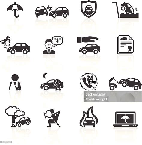 Car Accident Insurance Icons High Res Vector Graphic Getty Images
