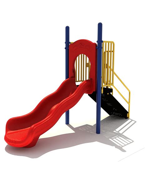 3 Free Standing Single Wave Slide Commercial Playground Equipment