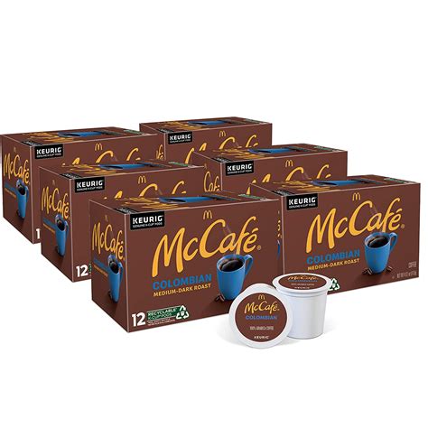 McCafe Keurig Single Serve K-Cup Pods, Medium-Dark Roast Coffee Pods, Colombian, 12 Pods (Pack 