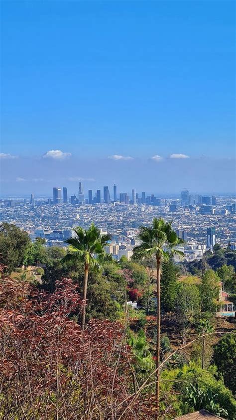 Los Angeles California View Downtown Skyline Sunny Day Stock Image