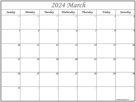 Blank March 2023 Printable Calendar Printable World Holiday