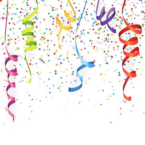 Seamless Background Different Colored Confetti Streamers Party Time