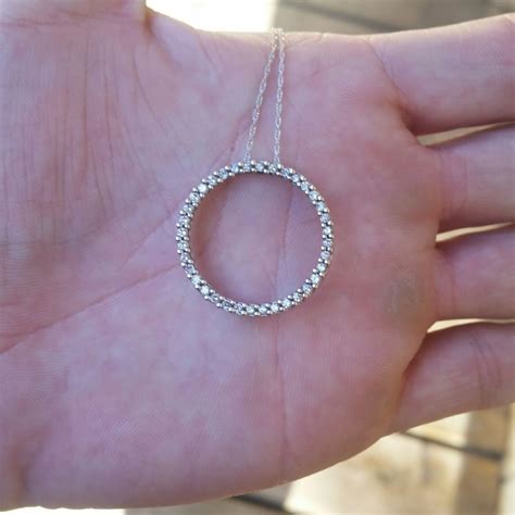 10k white gold diamond circle necklace. Originally from kays jewelers