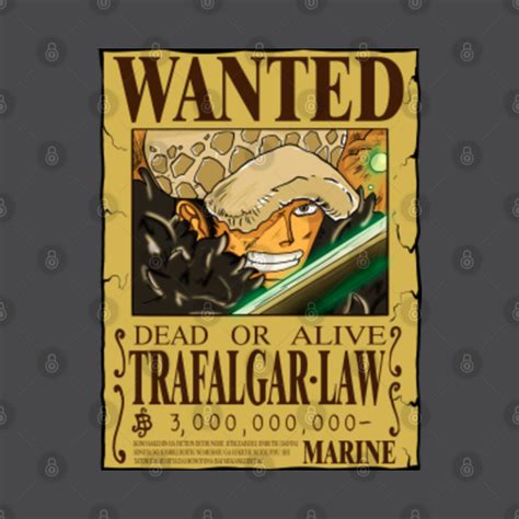 One Piece Trafalgar Law Wanted Poster Trafalgar Law Mug Teepublic