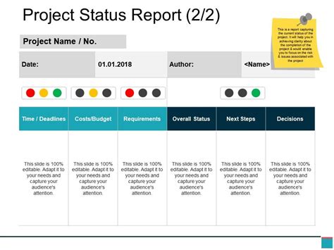 Project Status Report Powerpoint Slide Deck Templates Powerpoint
