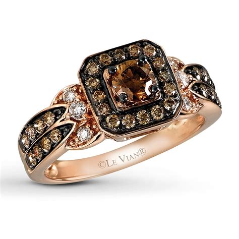 Le Vian Chocolate Diamond 34 Ct Tw Ring 14k Strawberry Gold 22665309