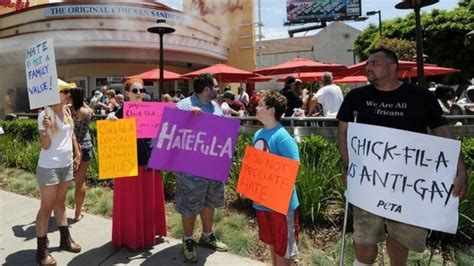 Chick Fil A Faces Gay Kiss In Protest Bbc News
