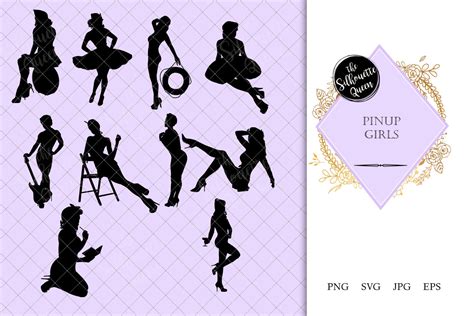 Pinup Girls Silhouette Vector By The Silhouette Queen Thehungryjpeg