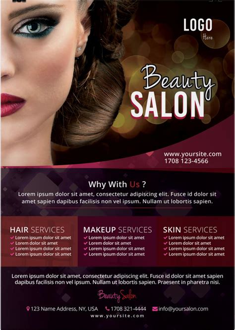 It is necessary to design the correct flyer that represents your business in a proper manner. Beauty Salon Free PSD Flyer Template by stockpsd on DeviantArt