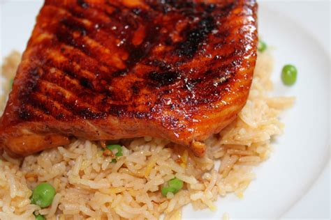 Maes Kitchen Baked Teriyaki Salmon With Basmati Rice Pilaf