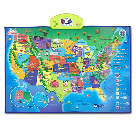 Best Learning I Poster My Usa Interactive Map Educational And Fun Toys