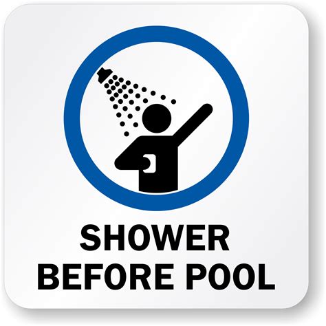 Shower Before Entering Pool Signs Pool Shower Signs