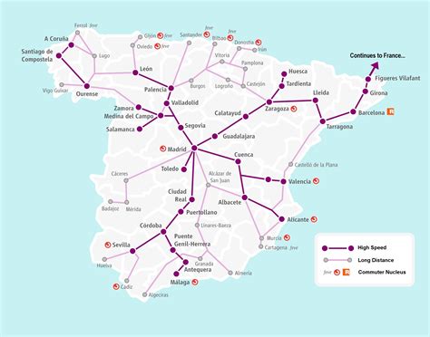 Renfe High Speed And Long Distance Routes Map Acp Rail