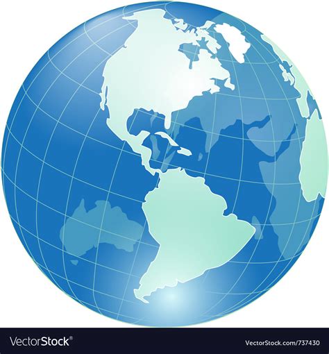 Transparent Blue Globe Royalty Free Vector Image