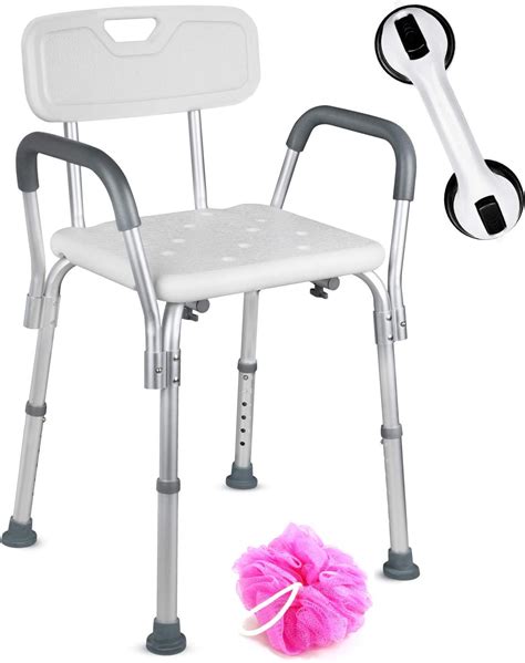 Dr Maya Adjustable Shower Chair With Back And Arms Free Suction