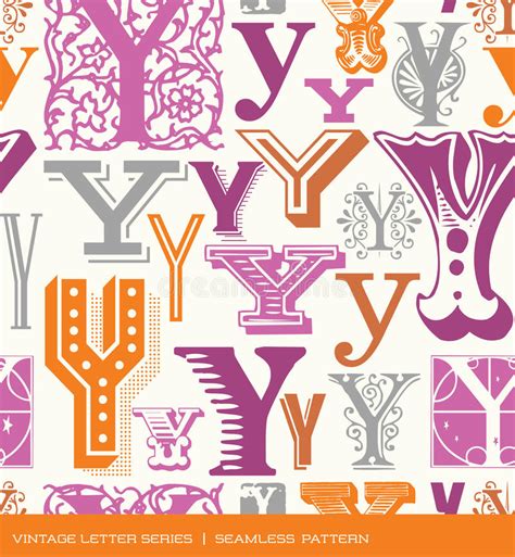 Seamless Vintage Pattern Of The Letter Y In Retro Colors Stock Vector