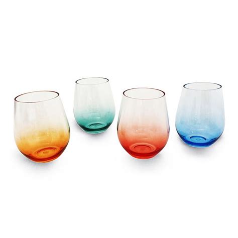 Food Network™ 4 Pc Acrylic Ombre Stemless Wine Set