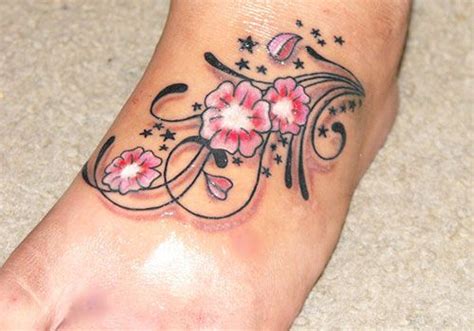 Flower And Vine Foot Tattoos 28 Attractive Floral Tattoos