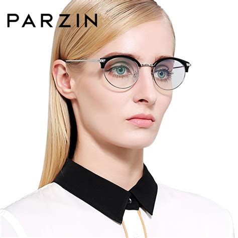 parzin half rimmed plastic tr90 glasses frame with clear lenses quality optics myopia eywear