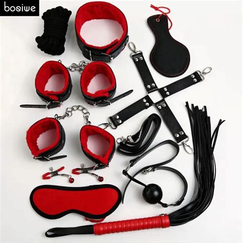 leather adult games 10 pcs set sex products bdsm slave restraint item play fun games restraints