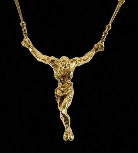 Salvador Dali Spanish 1904 1989 Cristo Supergrande Necklace 18ct