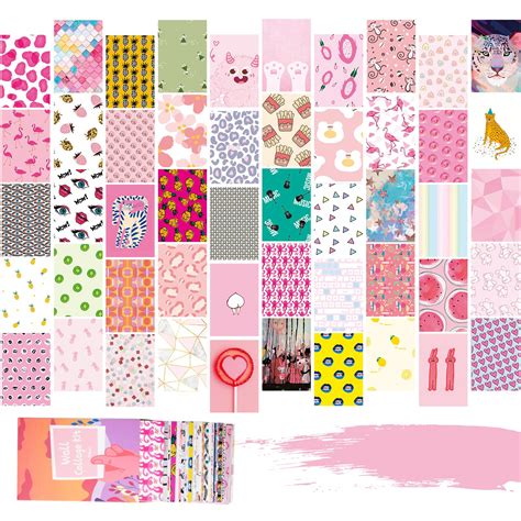 buy 50 pcs aesthetic picture for wall collage kit 4x6 inch collage print kit trendy pink preppy