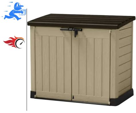 Keter Store It Out Max Outdoor Horizontal Storage Shed Beige Brown Picclick
