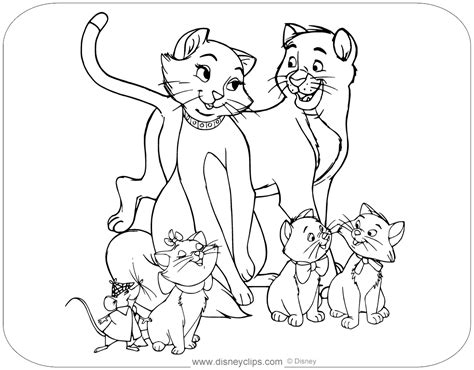 Marie Aristocats Coloring Pages Aaranmailili