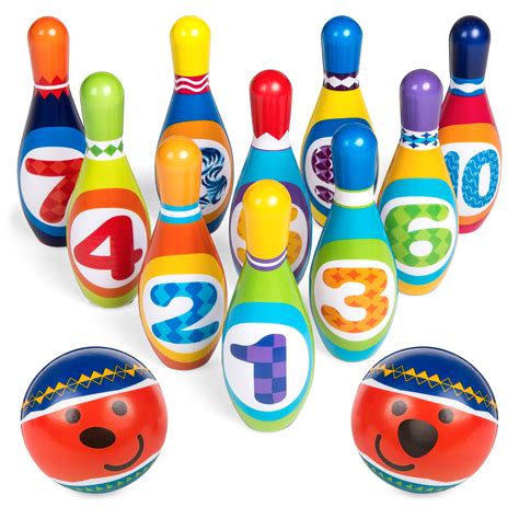 Bcp Kids Multicolor Soft Foam Bowling Toy Set W 10 Pins 2 Balls