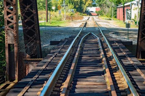 Vintage Railway Trestle Crossing The River Stock Photo Image Of