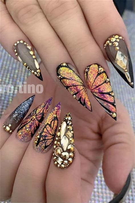 Natural Butterfly Nails Design For Long Nails 2020 Fashion Girls Blog Butterfly Nail Art