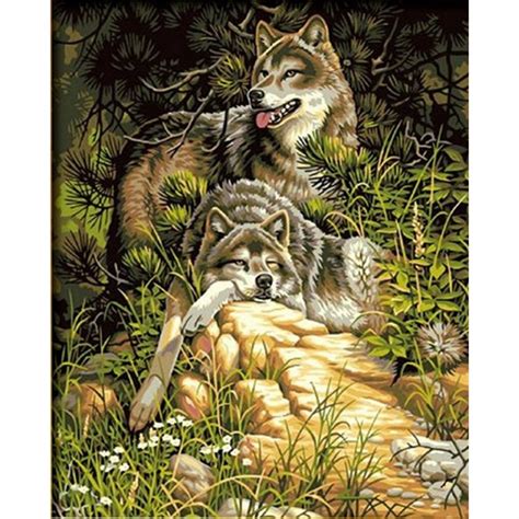 Wild And Free Wolves Paint By Number Uk