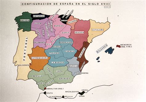 1750 España Y Portugal Siglo Xviii Historia De España Mapa Historico
