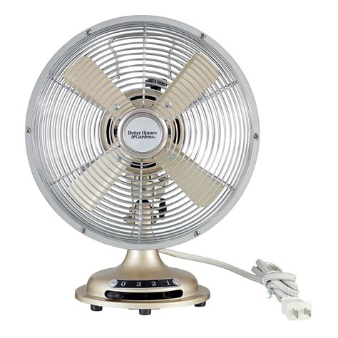 Better Homes And Gardens Retro Table Fan Brushed Nickel 8 Inches