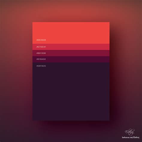Beautiful Flat Color Palette Red Flat Color Palette Color Design Inspiration Color Palette