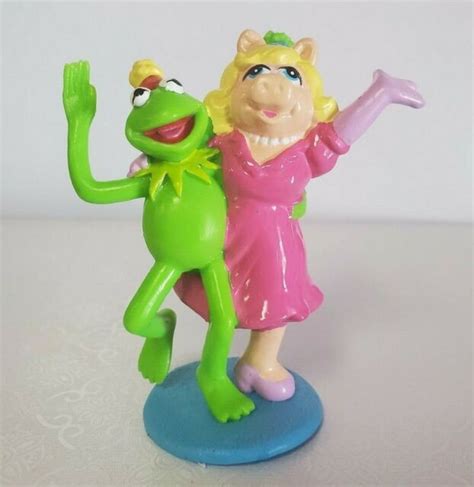 Vintage Kermit The Frog And Miss Piggy Pvc Figures Cake Topper Tm Henson