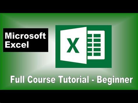 Microsoft Excel Tutorial For Beginners Full Course Youtube
