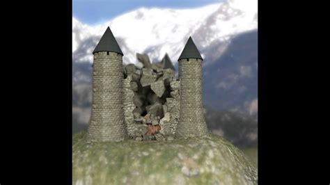 Castle Destruction Blender Cell Fracture Rigid Body Youtube