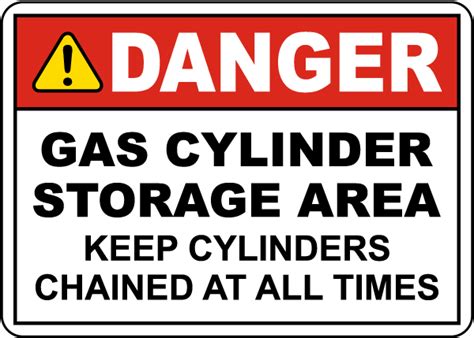 Gas Cylinder Safety Sign