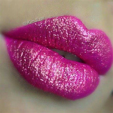 Cherry Lips Glitter Lips Hot Pink Lips Lipstick Makeup