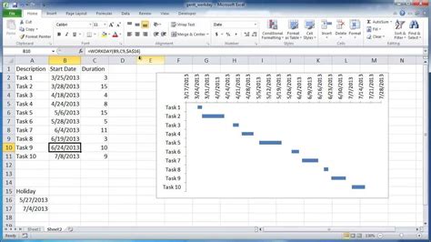 Interactive gantt chart in excel. Create a Gantt Chart with Workdays Only - YouTube