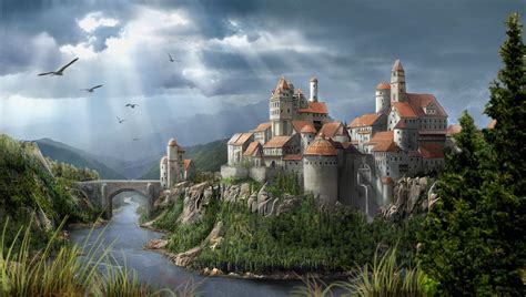 Medieval Castle Landscape Wallpaper Maxipx