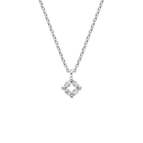 Prism Diamond Pendant In 18k White Gold