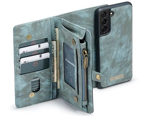 Caseme Samsung Galaxy S21 Fe Multi Slot Wallet Case Blue