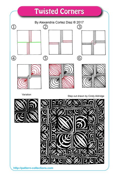 Twisted Corners By Alexandria Cortez Diaz Easy Zentangle Patterns Zen