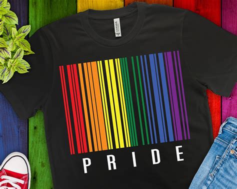 Lgbtq Pride Rainbow Barcode Pride Graphic Tee Equality Etsy