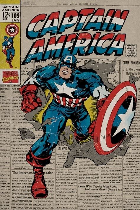 Marvel Captain America Retro Poster Europosters