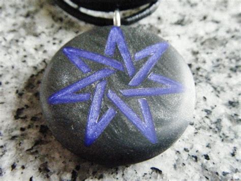 7 Pointed Heptagram Fairy Star Hand Carved On A Polymer Clay Etsy